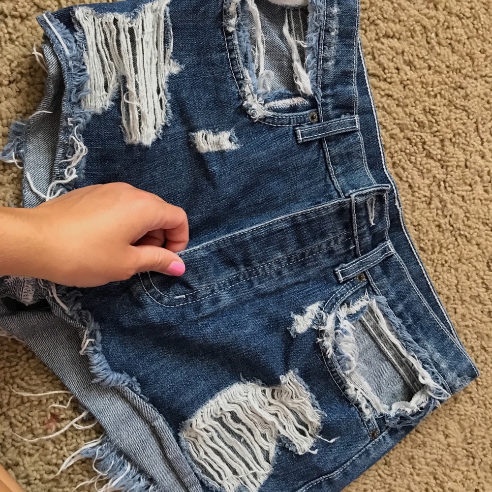 Carmar distressed jean shorts